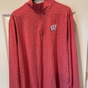 Antigua Heathered Wisconsin Badgers Quarterzip